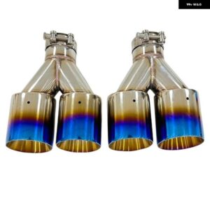 マフラー ステンレス エナメルテール パイプ カスタム 4 アウトレット Y字型デュアル出力大口径89MM 101MM
