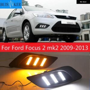 車用LED DRL フォード フォーカス 2 MK2 2009-2013 フロント ドライビング ランプ フォグランプ デイタイム ランニング ライト DRL ホワイト 12V