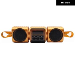 オートバイ バイク スピーカー アンプ内蔵 ワイヤレスUSB AUX入力 FM ラジオ 12VメタルMP3プレーヤー オフロード オートバイ バイク - As　Shown