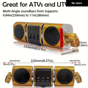 オートバイ バイク スピーカー アンプ内蔵 ワイヤレスUSB AUX入力 FM ラジオ 12VメタルMP3プレーヤー オフロード オートバイ バイク