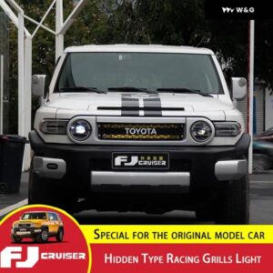 トヨタ FJクルーザー 隠しタイプ グリル ライト グリッド 装飾 ライト FJクルーザー フロント バンパー スポットライト カスタム - bracket