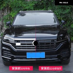 VW 新型トゥアレグ ブライトブラック グリル メッシュストリップ 2019 2021-23 アクセサリー カーフロントミドル トリム スタイリング ガーニッシュ - 4pcs　Bright　black