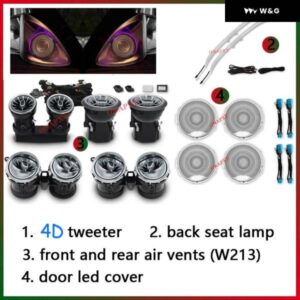 メルセデス ベンツ E W213 4ドア アウトレット ドア スピーカー カバー 4Dツイーター アンビエントライト LED ダッシュボード エアベント ノズルランプ - w213　air　vent