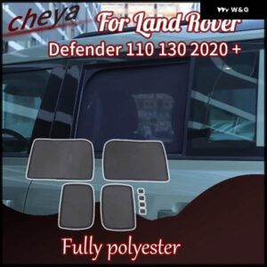 フルポリエステル製カーサンシェード サイドウィンドウメッシュカーテン サンスクリーン 断熱サンバイザー ランドローバー ディフェンダー 110 130 2020+