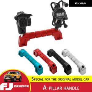 トヨタ FJ クルーザー Aピラー ハンドル アルミ 合金 ルーフハンドル 携帯電話 ホルダー クルーザー インテリア ドアハンドル カスタム - 1　pieces　silver
