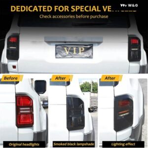 トヨタ ランドクルーザー プラド 2003-2025 車用 テールライト ランプ デコレーション カバー ABS クリア グレー 素材 アクセサリー 2個 - 2018-2023