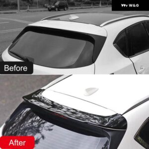 マツダ CX-5 2017-2024 ABS プラスチック リアルーフ トランク スポイラー ウィングモールディング カバー トリム - Carbon　Fiber　Look