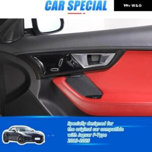 カーボン 車内 ドアハンドル フレーム トリム カバー ジャガー F-TYPE X152 2013-2024 装飾 スタイリング トリム アクセサリー