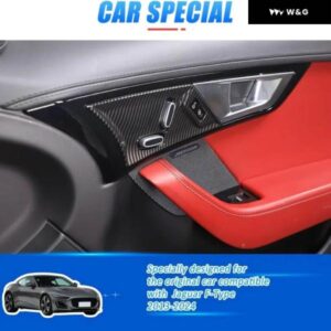 ABSカーボン スタイル 車内ドアシート調整 ボタン フレーム カバー ジャガーFタイプX152 2013-2024 装飾 トリム スタイリング - Matt　Black