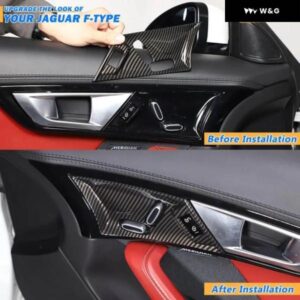 ABSカーボン スタイル 車内ドアシート調整 ボタン フレーム カバー ジャガーFタイプX152 2013-2024 装飾 トリム スタイリング - Dry　Carbon