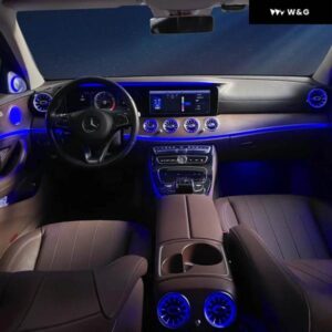 メルセデス ベンツ C/GLC/E W213 E クラス 64色 LEDタービンランプノズル エアベント アンビエントライト フロントリア ベント 2個/6個/8個 - Front　Air　Vents