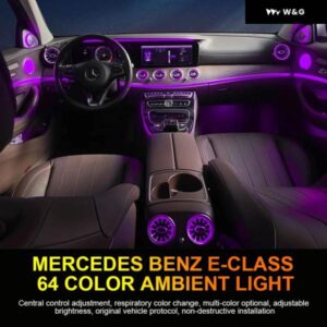 メルセデス ベンツ C/GLC/E W213 E クラス 64色 LEDタービンランプノズル エアベント アンビエントライト フロントリア ベント 2個/6個/8個 - Front　Rear　Vents