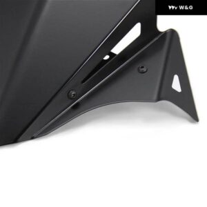 オートバイ バイク フロントウインドシールド メタルエアフローウィンドデフレクター ヤマハ MT-09 MT09 2017-2020 - Black