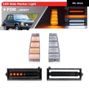 1984-1996 ジープ チェロキー XJ ワゴニア バンパー LED スイッチバック パーキング /ダイナミック ウィンカー ホワイト コーナーフェンダー サイド - Clear　White　Combo
