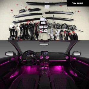 車ドア 装飾 ランプ アウディ A3 S3 RS3 8V 8Y 2013-2020 64色 インテリア アンビエントライト LED エアベント ダッシュボード MM I コントロール