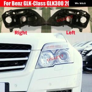 フロント ヘッドライト カバー ブラックベース ベンツ GLK クラス GLK300 2008-2012 リアケーシング ヘッドライト バック ハウジング ボトム シェル - Set　6