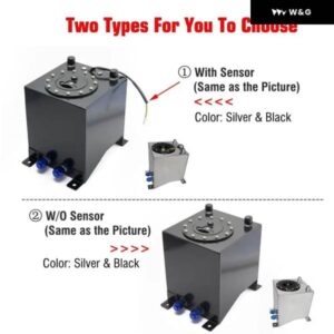 汎用 カーオート燃料サージタンクコンテナ 10リットル スワールポット システム 合金 センサー付き/なし - W-O　Sensor　Black