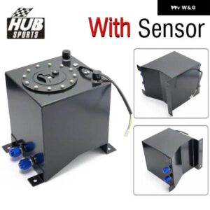 汎用 カーオート燃料サージタンクコンテナ 10リットル スワールポット システム 合金 センサー付き/なし - With　Sensor　Black