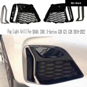 フォグランプ グリル カバー サイド エアベント インテーク フレーム グリル トリム メッシュ BMW M340I 330I 3シリーズ G20 G21 G28 2019-2022