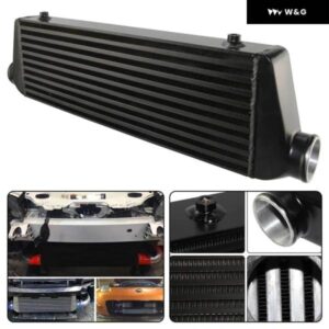 バープレート インタークーラー 汎用 アルミ イン/ アウトレット 2.5インチインチ 64MM ターボ エンジン 450HP〜35PSI パフォーマンス ブラック/シルバー - Silver
