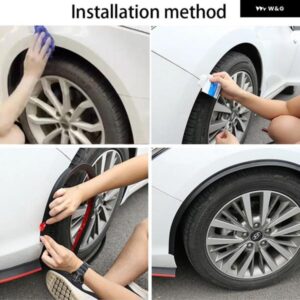 1.5M 汎用 フェンダーフレア 車ホイールアーチ ウィングエキスパンダーアーチ アイブロウ 防止ストリップ マッドガード リップ プロテクター カバー - 1pieces　carbon