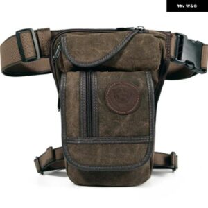 メンズ キャンバス ドロップレッグバッグ オートバイ バイク 多目的メッセンジャーショルダーバッグ ベルト ヒップバム ウエストファニーパック - Blue　Nylon