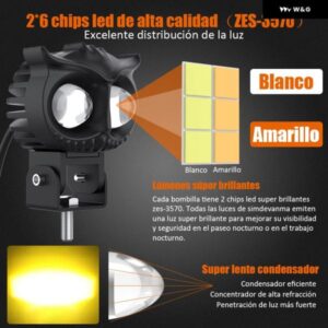 補助 オートバイ バイク フォグランプ スポットライト BARRA 3570 デュアルカラー LED ホワイト イエロー 12V 24V LED オフロード 車 ボート トラック SUV - 1PCS　C