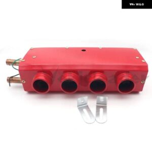 12/24V 汎用 4穴ポータブルカーヒーター オートバン暖房ファン フロントガラス デフロスター エアヒーター RV キャンピングカー トレーラー トラック - 24V　Red