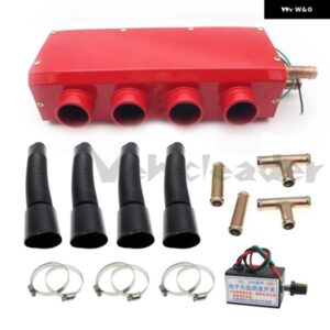 12/24V 汎用 4穴ポータブルカーヒーター オートバン暖房ファン フロントガラス デフロスター エアヒーター RV キャンピングカー トレーラー トラック - 24V　Black