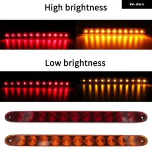 12V 15インチ 11 LED ライトバー 密閉型 ストップターン テール ブレーキライト サードサード ブレーキライト トラック トレーラーマーカーIDバー 防水 - 1pc　Red