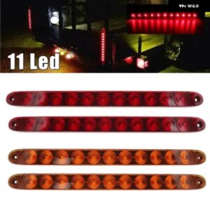 12V 15インチ 11 LED ライトバー 密閉型 ストップターン テール ブレーキライト サードサード ブレーキライト トラック トレーラーマーカーIDバー 防水