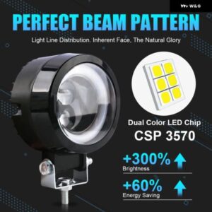 車用 3インチ ラウンド LED ワークライト スポットライト ハローエンジェルアイ 12V 24V トラック ATV SUV ダート オートバイ バイク オートバイ バイク - 1pcs
