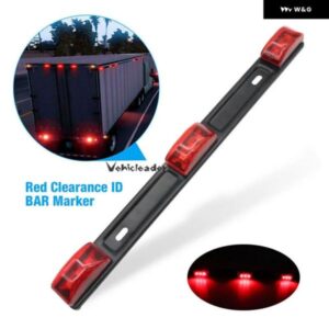 12V 赤色 LED ブレーキライト クリアランス ID バー マーカーライト 9 LED 汎用 ピックアップ トラック トレーラー RV 密閉型ランプ 防水