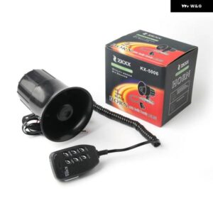 サイレン スピーカー エアホーン 125DB 大音量 6音 アラーム CLAXON 12V 自動車 オートバイ バイク ボート メガホン MIC付き デジタル音声 LB001
