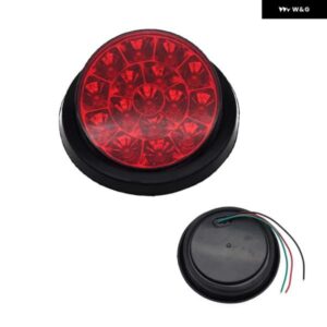 1/2個 12V/24V 丸型 LED テールライト トラック ブレーキ ストップライト ターンバックシグナル トレーラー LED リア テールライト 車用ウィンカーライト - 1pc　12V　Red