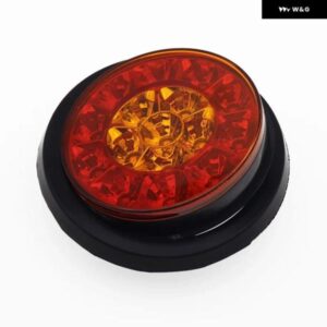 1/2個 12V/24V 丸型 LED テールライト トラック ブレーキ ストップライト ターンバックシグナル トレーラー LED リア テールライト 車用ウィンカーライト - 1pc　12V　White　Yellow