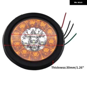 1/2個 12V/24V 丸型 LED テールライト トラック ブレーキ ストップライト ターンバックシグナル トレーラー LED リア テールライト 車用ウィンカーライト - 1pc　12V　Red　White