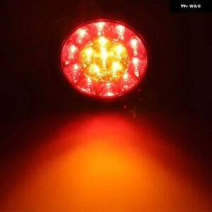 1/2個 12V/24V 丸型 LED テールライト トラック ブレーキ ストップライト ターンバックシグナル トレーラー LED リア テールライト 車用ウィンカーライト - 1pc　12V　Red　Yellow