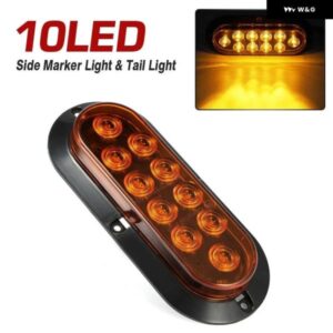 10 LED 6インチ オーバル 表面実装 ブレーキ ストップ サイドマーカー ストップ ウィンカー テールライト トレーラー トラック ランプ 12V - Amber