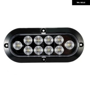 10 LED 6インチ オーバル 表面実装 ブレーキ ストップ サイドマーカー ストップ ウィンカー テールライト トレーラー トラック ランプ 12V - White
