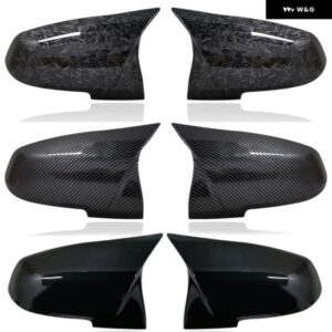 1ペア サイド リアビュー ウィングミラー カバー キャップ BMW 1 2 3 4シリーズ F20 F30 F31 F32 F34 F36 E84 2014 -2019 ABS グロス ブラック - Carbon　fiber　pattern