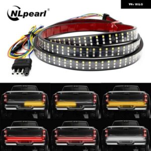 12V 48/60インチ 車用ブレーキウィンカー ハザード信号 フレキシブルLEDストリップ リアテール ランニングバック ダブルフラッシュライト レッド - 48inch