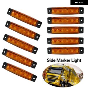 10個 12V 6LED アンバー サイド マーカーライト トレーラーライト トラック リアサイドマーカーランプ アンバー LED マーカーライト トラック キャラバン