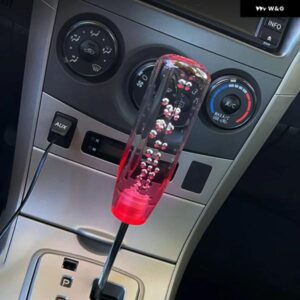 20CM シフト ノブ アクリル クリア バブル ギア シフター 車カスタム 汎用 マニュアル オートマチック シフト ノブ アダプター 付き - yellow　red