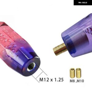 20CM シフト ノブ アクリル クリア バブル ギア シフター 車カスタム 汎用 マニュアル オートマチック シフト ノブ アダプター 付き - blue　purple