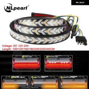 12V 24V 車用ブレーキウィンカー トランク フレキシブルLEDストリップライトテール リバースライト ジープ カーゴピックアップSUV LED テールライト - 12V, 100　cm　(39　in)