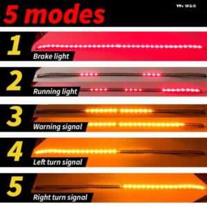 12V 24V 車用ブレーキウィンカー トランク フレキシブルLEDストリップライトテール リバースライト ジープ カーゴピックアップSUV LED テールライト - 24V, 100　cm　(39　in)