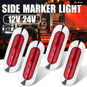 12/24V 10個 4 LED サイド マーカーライト トレーラー トラック 車 防水 サイドクリアランスハザード灯 赤色ランプ LED - 10pcs