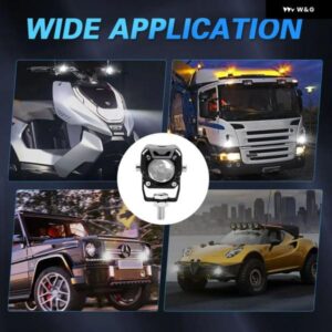 オートバイ バイク ヘッドライト LED スポットライト ブルー フラッシュ 2ライン 接続 6ライトモード 60W 30V 6000K/3000K オートバイ バイク 汎用 - 1pcs
