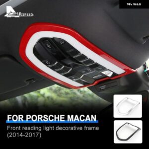 ABS製 車用フロント読書灯 フレーム カバー 内装 トリム ポルシェ マカン パナメーラ カイエン 2011-2019 LHD RHD ステッカー アクセサリー - Macan　Red